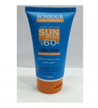 Bonjour Sun Cream UVA/UVB Waterproof Spf 60+ 80ml Made In U.A.E